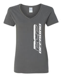 PCP Offroad Shop T-Shirt, Women's Short Sleeve V-Neck, Charcoal Gray